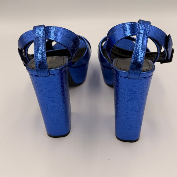 Saint Laurent Metallic Blue Platform Sandals (Size 37) - Picture 12 of 12